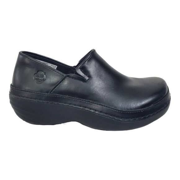 TIMBERLAND PRO Shoes Womens Size 5.5 Black Leather Slip On Nursing Clogs 39689 - Picture 3 of 11